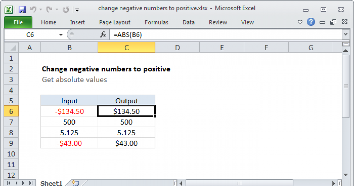 Excel If Negative Value Change Color